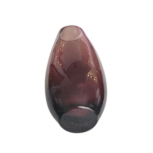 Amethyst Glass Oval Bud Vase 7" tall MCM - Picture 10 of 16